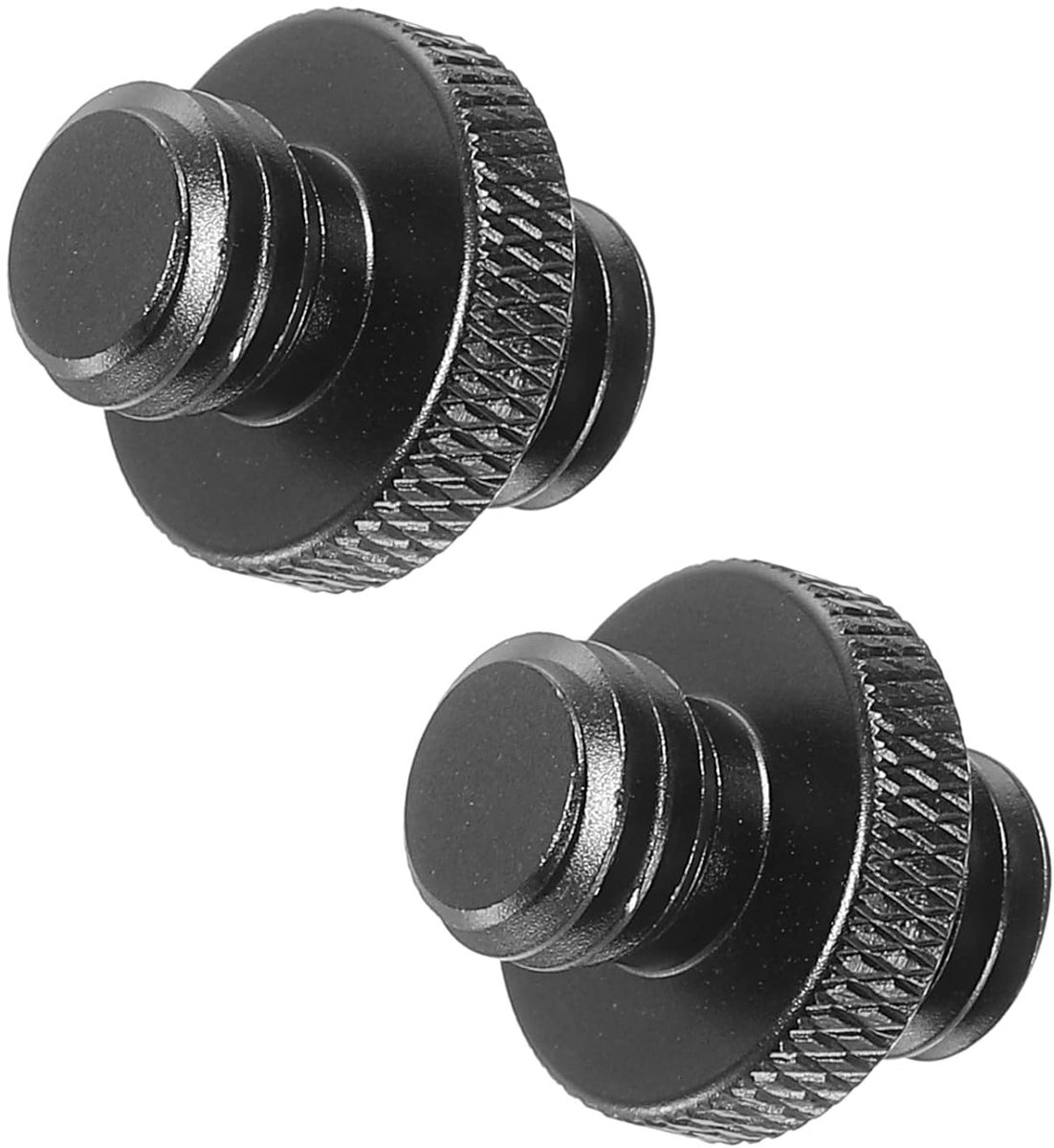 Thijox - Microfoon Stand Adapter 3/8 Mannelijk naar 3/8 Buitendraad Statief Schroef Adapter Dubbelzijdig voor Camera en Recorder - Zwart 2 Pack