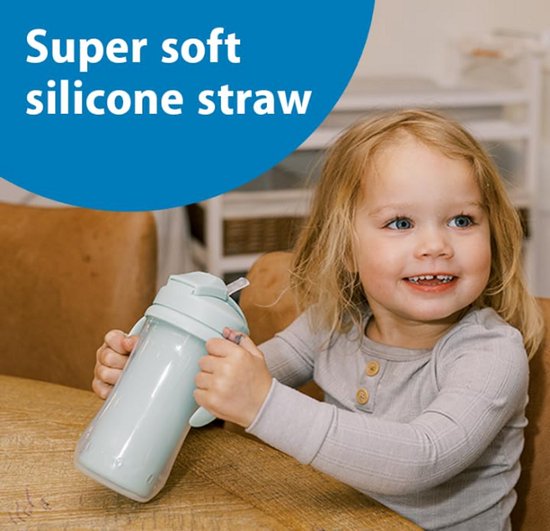 Dr. Brown's Milestones Geïsoleerde Rietjesbeker 300 ml (Groen) - Lekvrije Drinkbeker met Handgrepen, Schuifdeksel & Zacht Siliconen Rietje - BPA-vrij - Vanaf 12 Maanden van Dr. Brown's — afbeelding 3