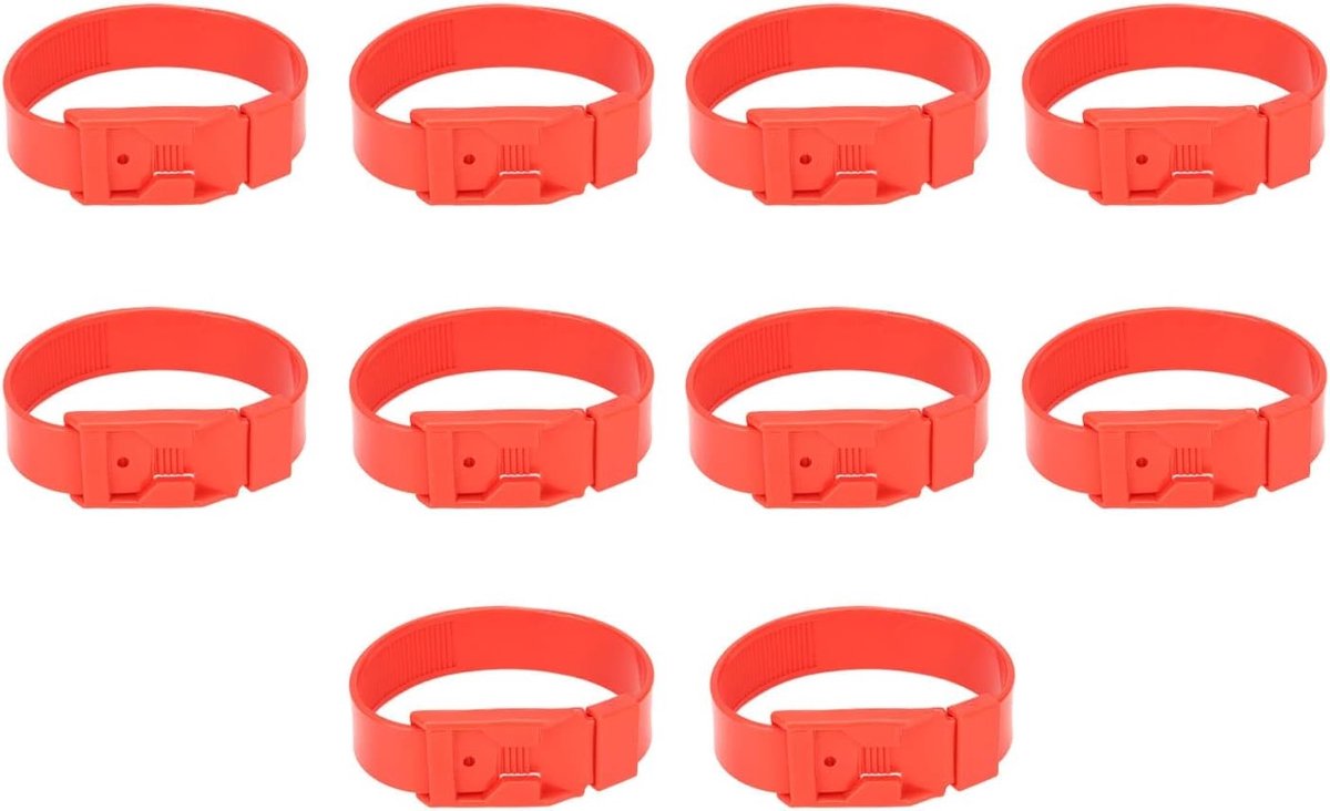 10 Stuks Geitenhalsbanden voor Schapen Identificatie en Monitoring - Lichtgewicht PU Materiaal, 14" Rood, Dierlijke Markering, Veeteelt Accessoires