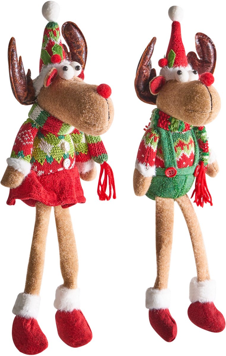 VATNDALSVATNET - Kerstdecoratie set van 2 - Polyester - Meerkleurig