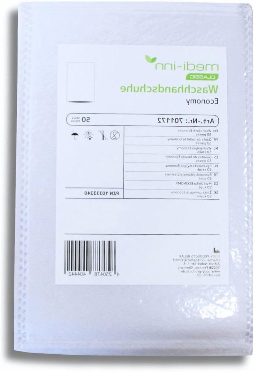 Wegwerp washandjes - Wasglove - Hygiënische verzorging - Pluisvrij en zacht - 15 x 23 cm - Wit