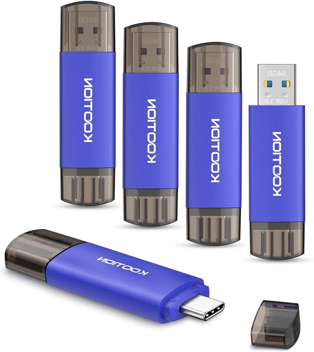 Geheugenstick - USB stick - Bestanden Delen - Dubbele Aansluiting - 64 GB - Zwart
