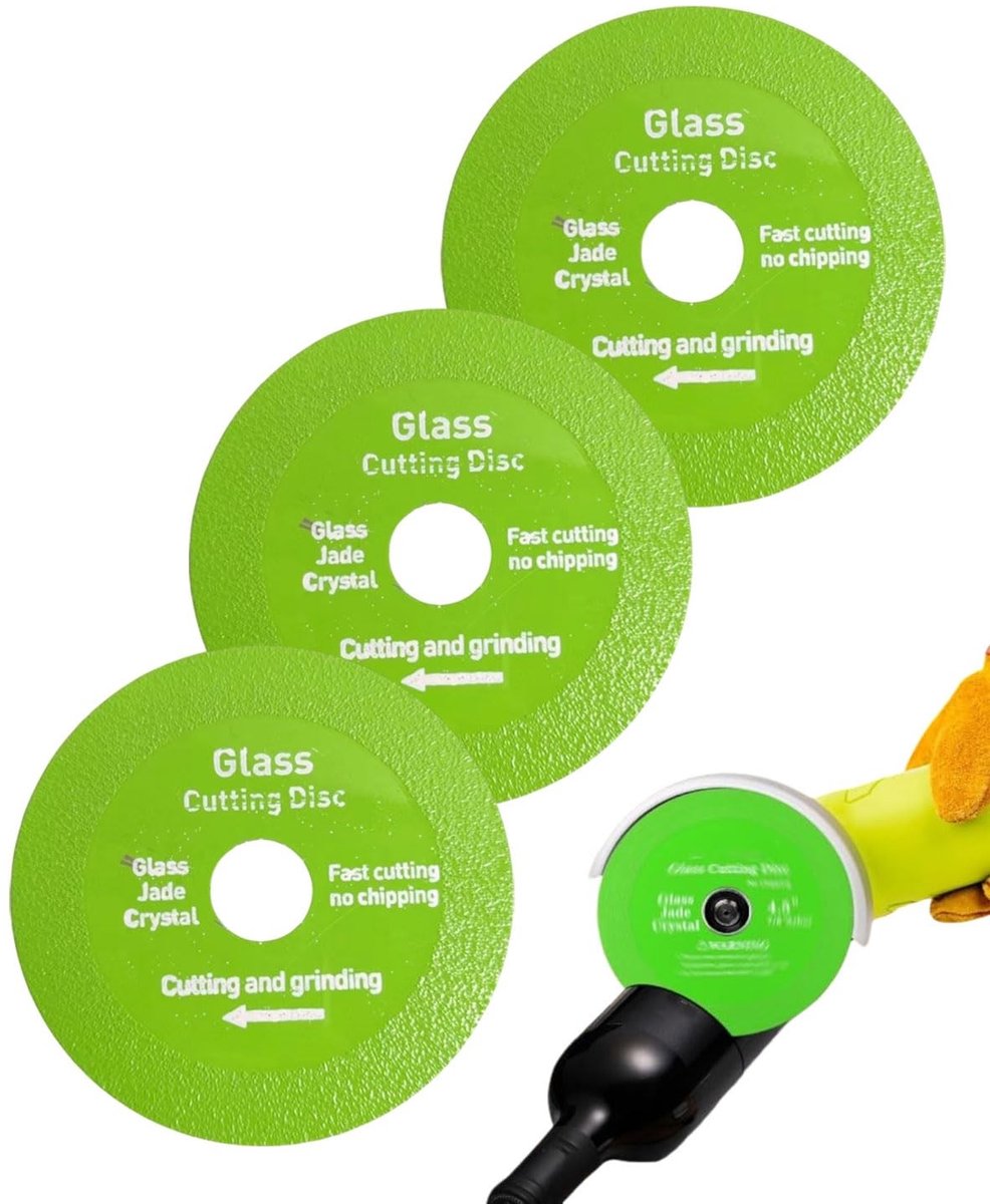 Dailygoods- Doorslijpschijven 100 mm - Diamantschijf voor glas - Professionele afwerking - Hittebestendig - Snelle en nauwkeurige snede - Binnendiameter 20 mm
