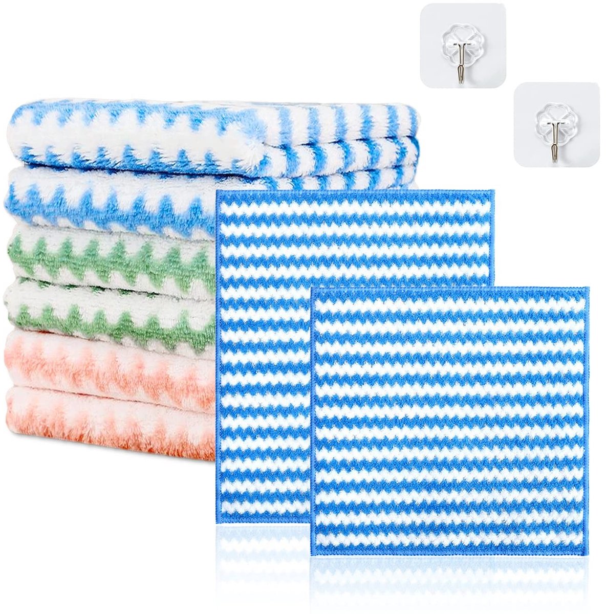 Dailygoods - Microvezeldoeken - Keukenreinigingsdoeken - Herbruikbaar - Roze Blauw Groen - Zachte Doeken - Voor Afwassen Ramen Poetsen Auto Onderhoud