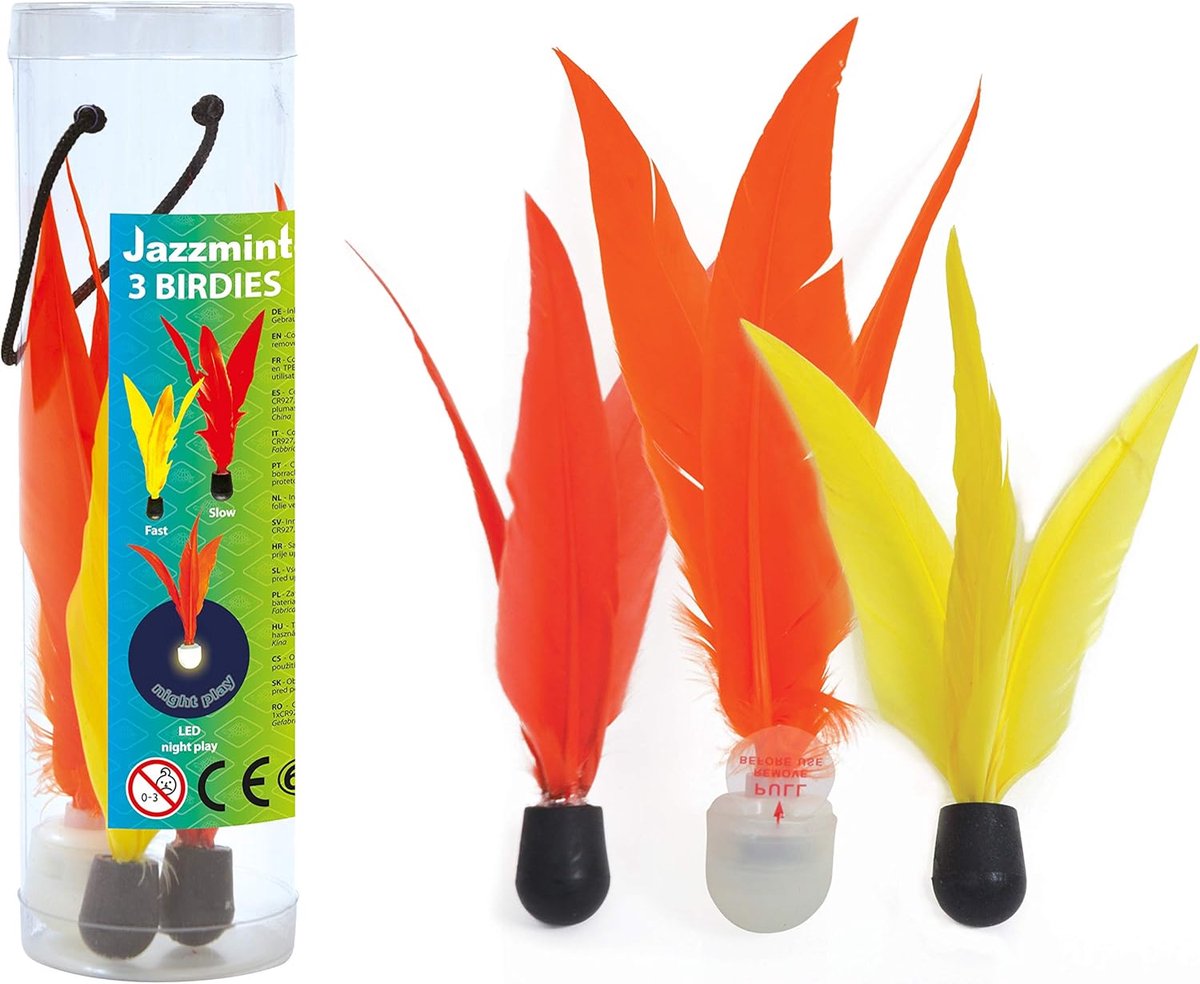 Thijox - Jazzminton Birdies Spare Balls - Set van 6 - Ideaal voor Buiten, Tuin, Feest en Kinderen - Duurzaam Celluloïde - Kleurrijke Vogelvormige Shut