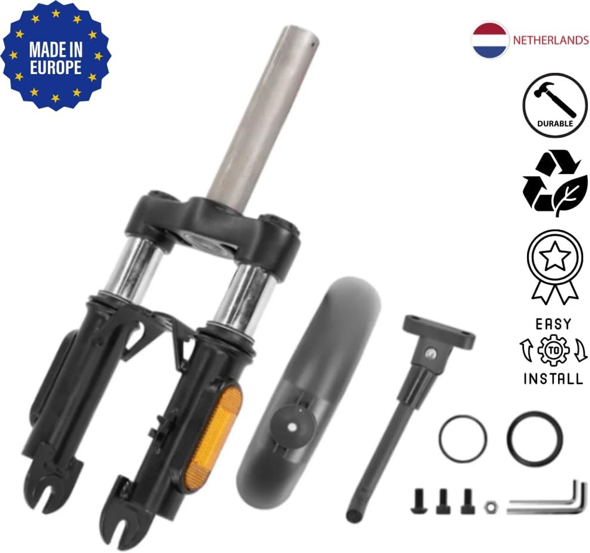 Thijox - Elektrische Step Voorvork Verende Hydraulische Schokdemper Volledigset voor Segway Xiaomi AovoPro M365/Pro/1S/Mi3 - Schokabsorbering en Comfo