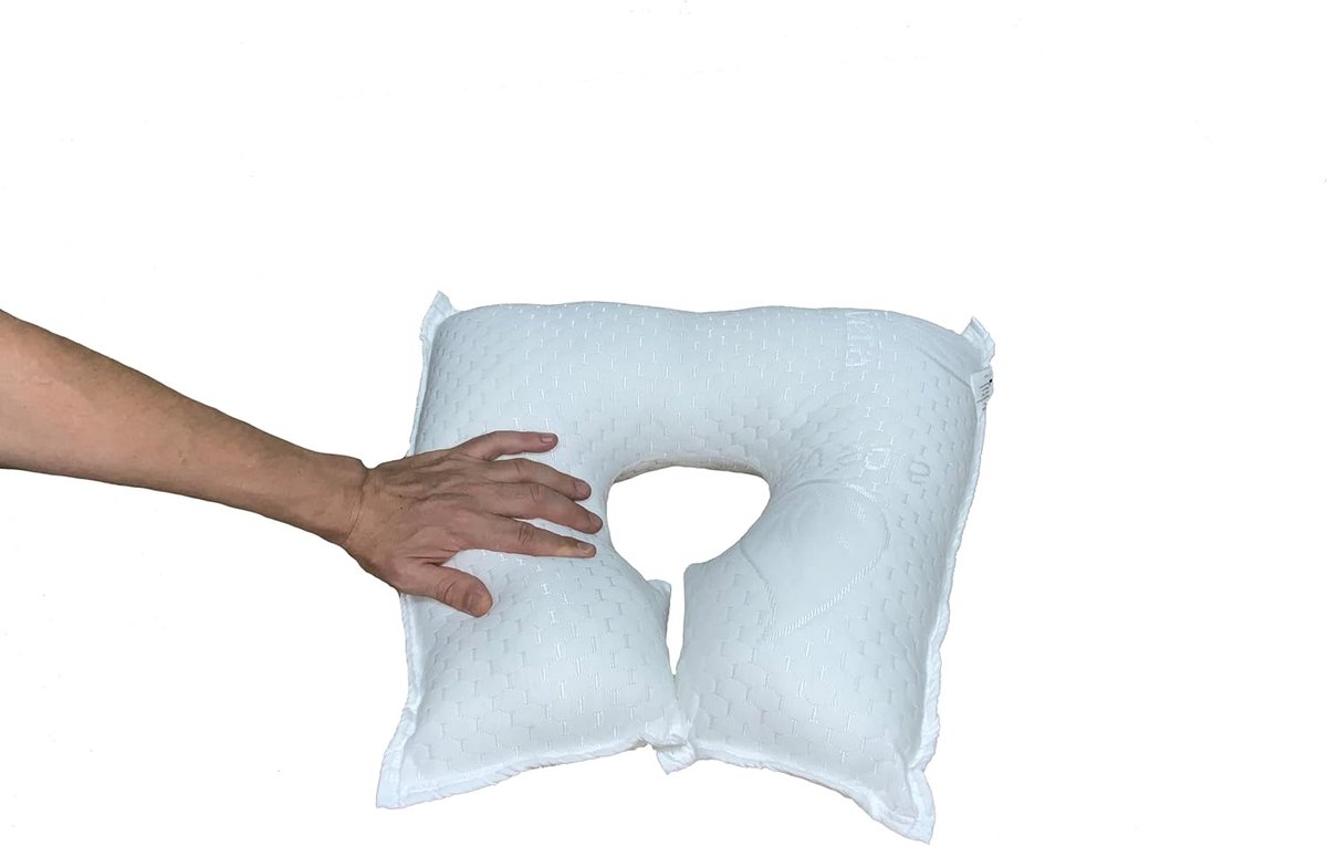 Thijox - Hoefijzer Kussen tegen Decubitus voor Postoperatieve Oogoperaties - Ergonomisch Orthopedisch Kussen met Aloë Vera Stoffen Bekleding - Voor Sl