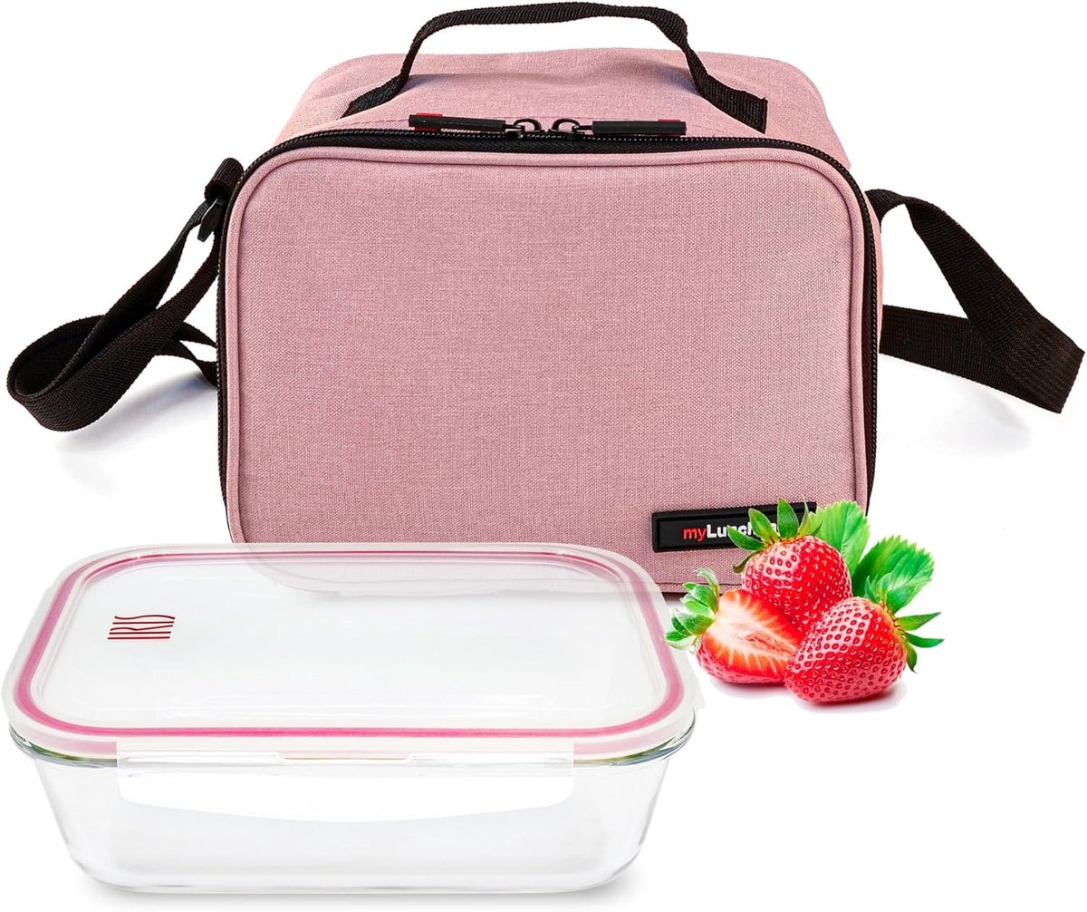 Thijox - Koeltas voor Levensmiddelen 8L, Lunchtas met Glazen Container, Draagbare Koeltas, Houdt Tot 8 Uur Koud, Kleine Handige Koeltas voor Werk, Pic
