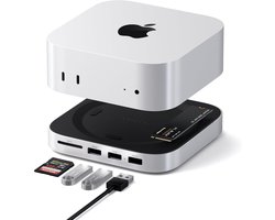 Thijox - Mac Mini M4 Hub en Standaard met NVMe SSD Behuizing, Aluminium Dock, 2× USB-A 10Gbps, SD Kaartlezer, Geoptimaliseerde Ventilatie voor Mac Min