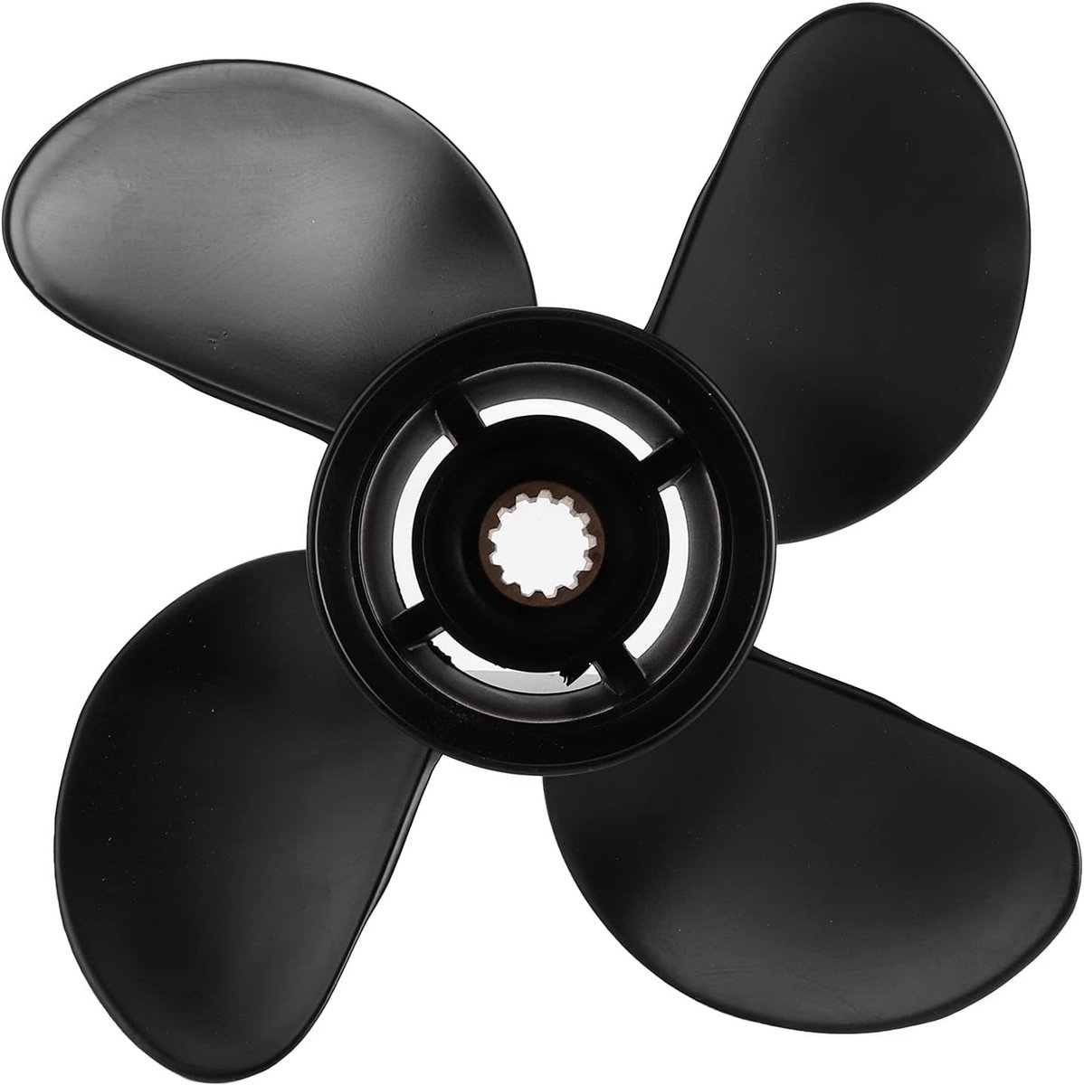 Hoogwaardige buitenboordmotor propeller met 4 bladen, 13 tanden, van aluminium voor 35-60PK motoren, hoge stuwkracht en optimale prestaties