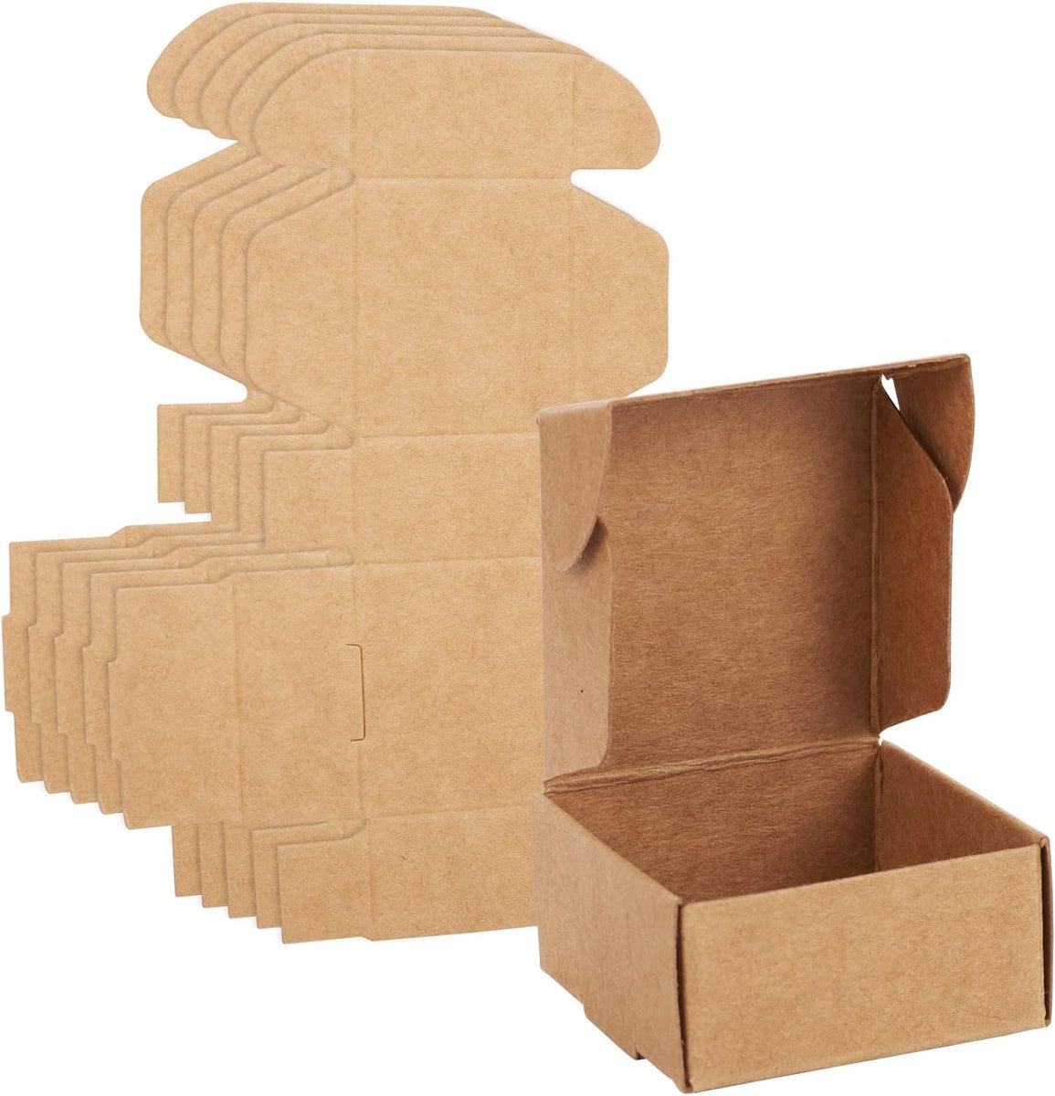 Verzenddozen kleine golfkarton brievenbus vierkante opvouwbare postdozen voor cadeaupakket verzending, 4,1 x 3,8 x 2 cm