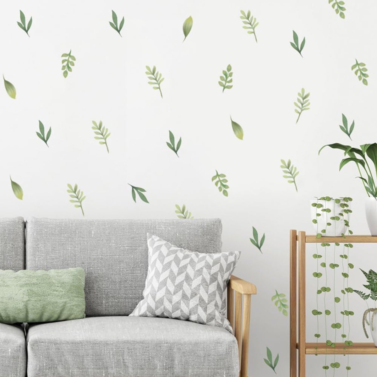 4 Stijlen Groene Bladeren Muurstickers Tropische Plant Waterdichte PVC Raamstickers Zelfklevend Voor Slaapkamer Woonkamer Raam Trap Vitrine Home Decor Plank