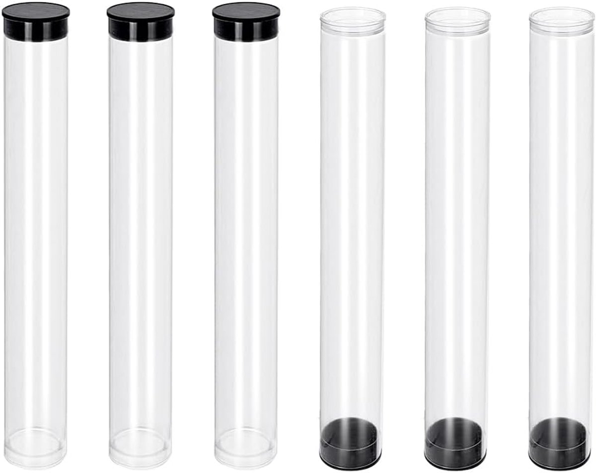 Plastic Opslag Buizen 7 Inch met Zwarte Deksels Platte Bodem Duurzame Kraal Containers voor Crafting Sieraden Benodigdheden Item Opslag DIY Projecten Home Decor