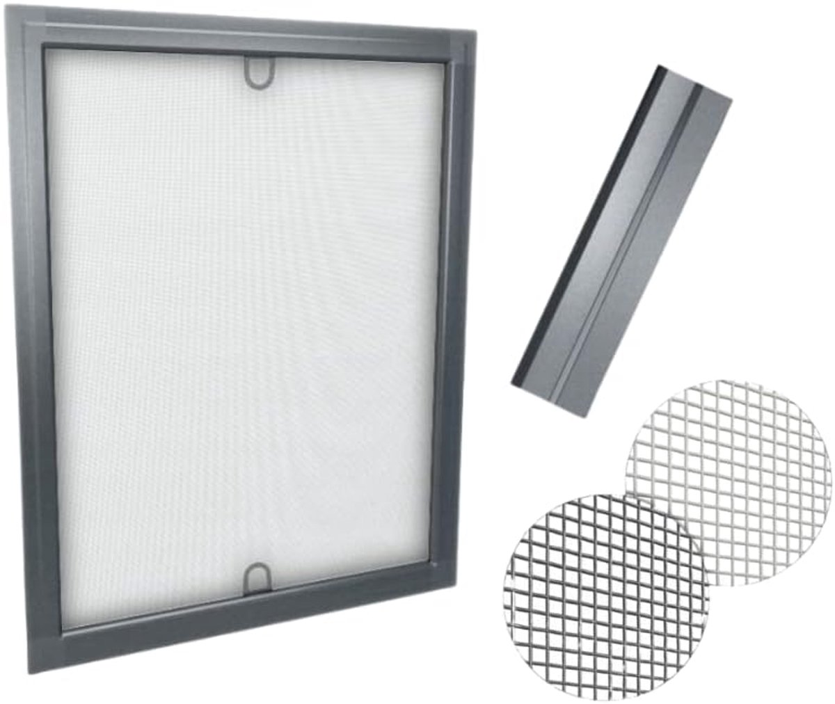Glasvezel Klamboe Raam – Raam Insectenhor Gaas – Insectennet voor Ramen – Raamgaas Insectenhor – Raam Vliegenhor Gaas – 80x150cm – Antraciet Lijst