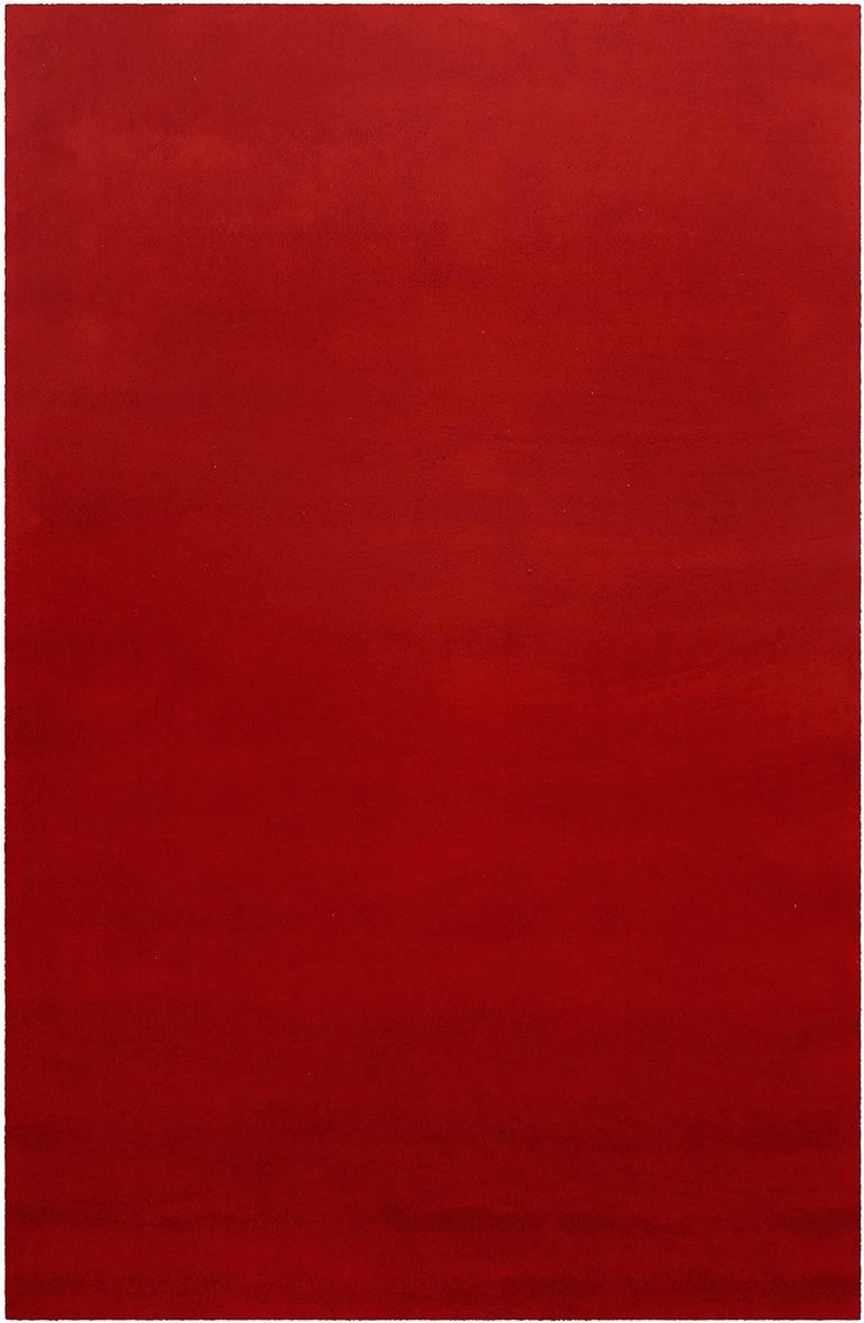 Living Veelzijdig laagpolig wollen tapijt flexibel inzetbaar in alle ruimtes - Campino (170 x 240 cm, rood)