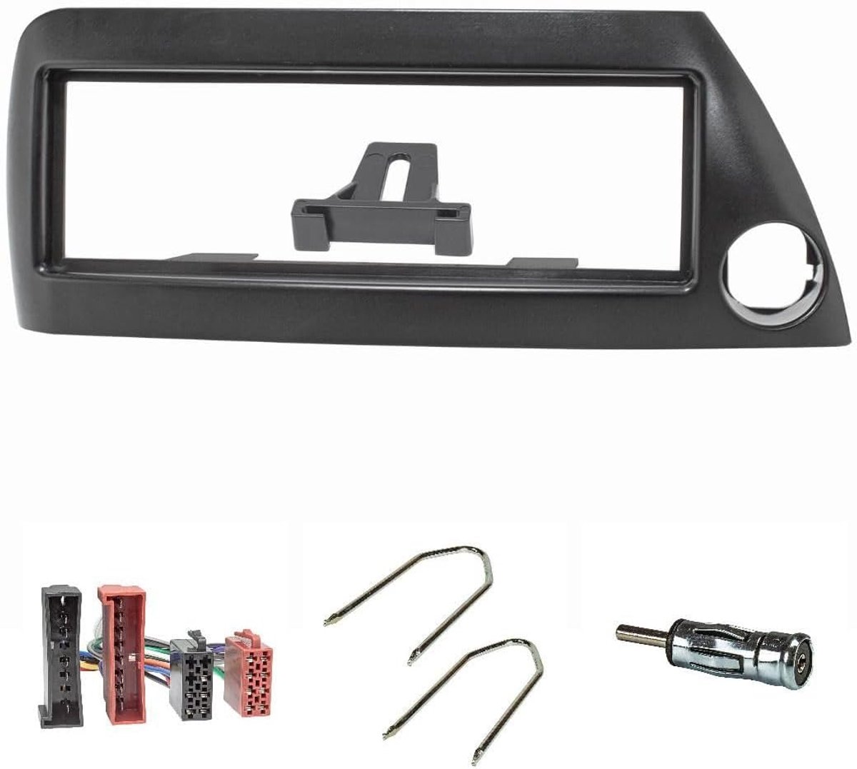 Tomzz Audio 2415-016 Radio Bezel Set compatibel met Ford KA RBT My.1996-2008 zwart met Radio Adapter ISO Antenne Adapter ISO DIN Release Bracket