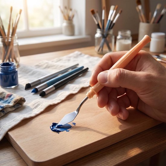 Oliepastel mengstift kunstenaar blending tool met schraper, herbruikbare sponsstift voor nauwkeurig mengen en kleurverloop bij schetsen en olieverfschilderijen — afbeelding 3