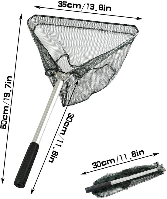 Schepnet Telescoopvissen 50 CM - Opvouwbaar Aluminium - Lichtgewicht met Rubber Bekleding - Ideaal voor Vissen - SnelShoppen — afbeelding 5