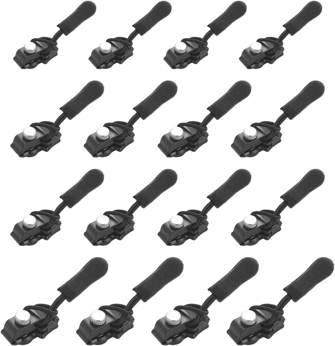 16 stuks zwarte ritssluiting, multifunctionele reparatieset met ritssluiting, afneembare vervangende ritssluiting, reparatie zonder gereedschap, bagageaccessoires
