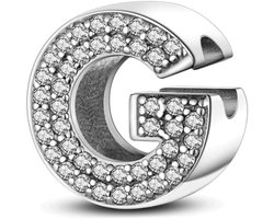 Charm Anhänger Damen Buchstabe A-Z für Armband 925 Sterling Silber Charms Beads passend für Pandora Armband und Halskette, Kompatibel mit Europäischen Armbänder für Frauen Mädchen X222