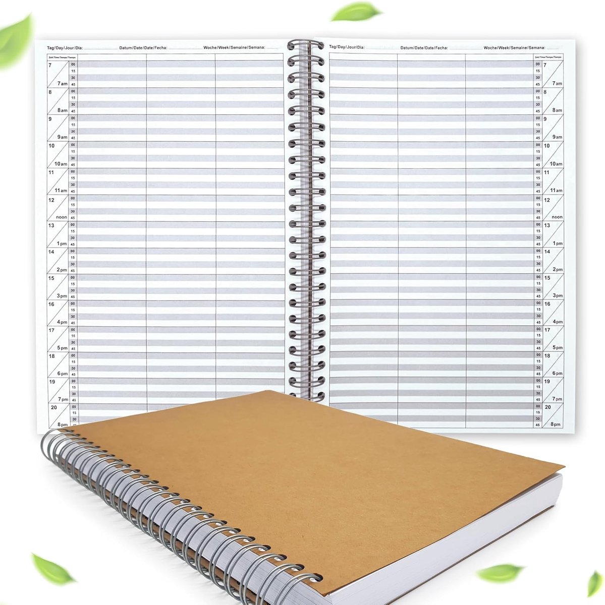 Afsprakenboek voor kapsalon, praktijk, bestelboek, 1-3 medewerkers, 15 minuten, voor 320 dagen vrij in te voeren, afsprakenplanner, praktijkplanner, kappersplanner, salonplanner,