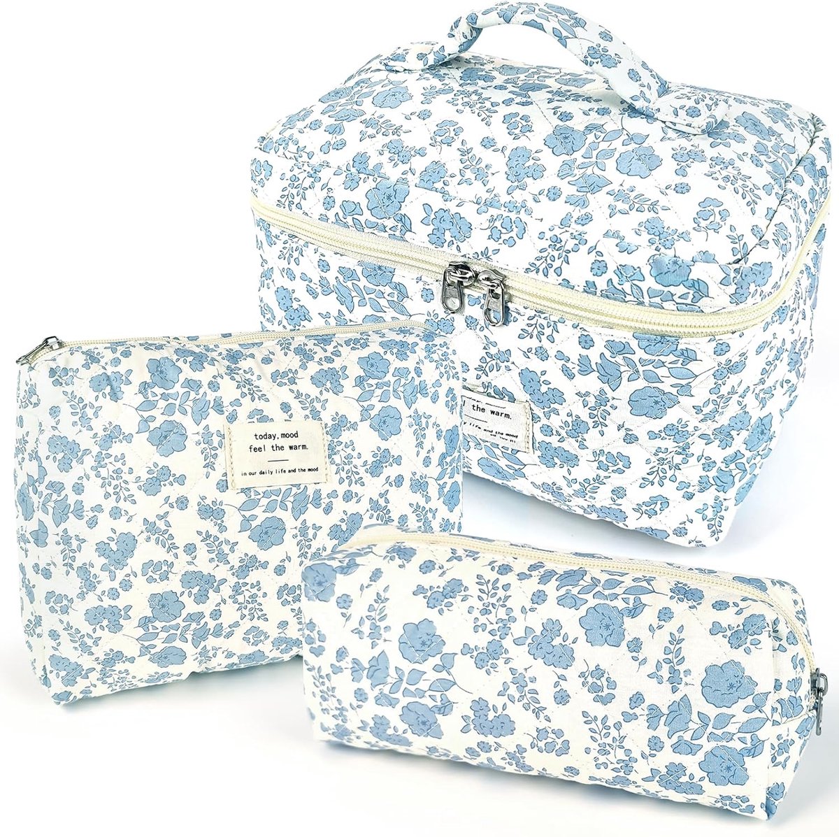Beautycase voor Dames, Grote Make-uptas voor op Reis, Vernieuwde Katoenen Cosmeticatas, Makeup Bag, Organizer