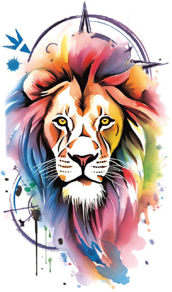 Tijdelijke tattoo leeuw roaring 3 dagen