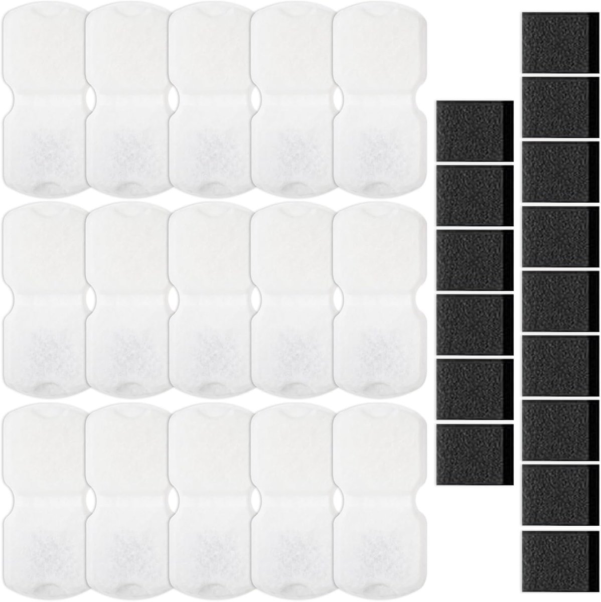 Fonteinen, vervangingsfilters voor Giotohun 15 kattenfonteinfilter met 15 schuimstoffilters, filters, kattenfontein, drinkfontein voor katten, drinkfontein, filter