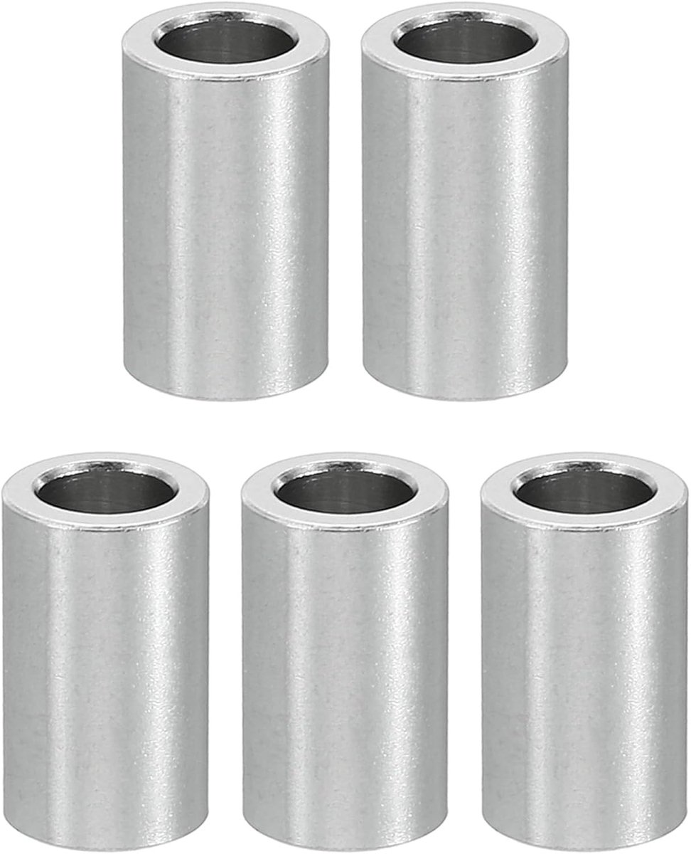 M5 Aluminium Spacers, 5 Stks Metalen Spacer Aluminium 5.2mm ID x 8mm OD x 14mm L Aluminium Spacer Schroef Standoff Ronde voor 1/5 "of M5 Schroefbouten