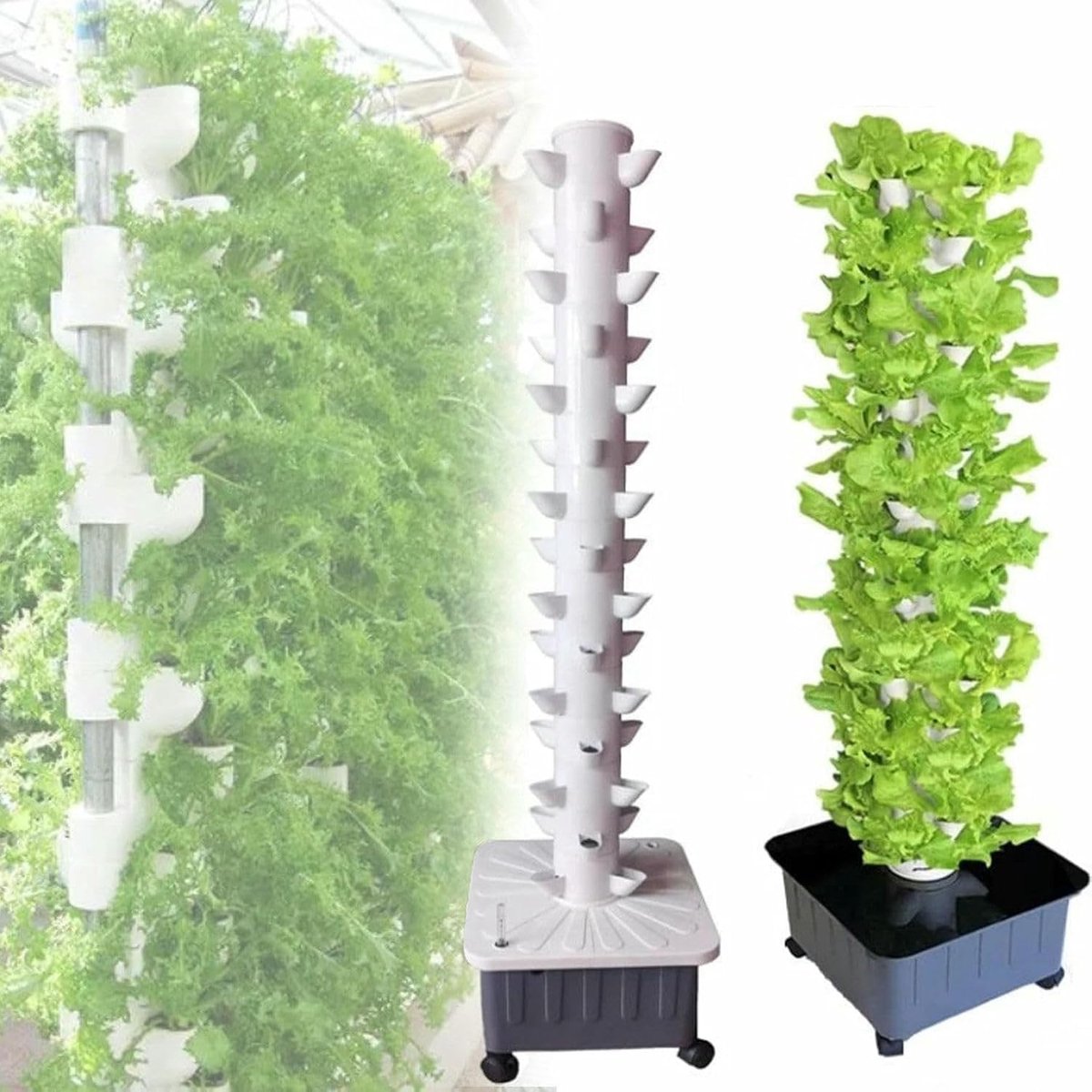 Toren, aeroponische beplanting, 45-gats hydroponische toren, hydroponisch beplantingssysteem, aeroponische kruidenbeplantingsset