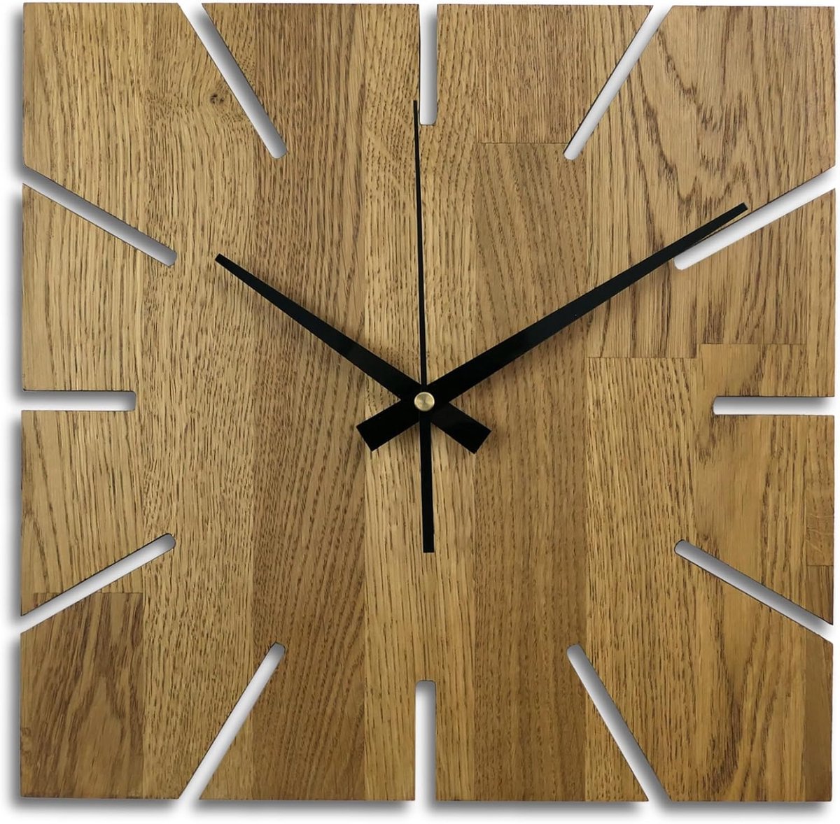 Wandklok groot - echte eikenhout - modern design - stijlvolle wanddecoratie - SnelShoppen