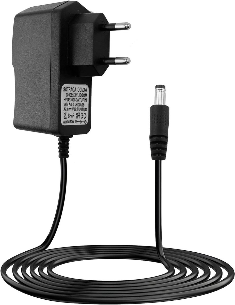 Stofzuiger Oplader - Adapter Vervanging - Apparaat Opladen - Universele Compatibiliteit - 1.8 m - Zwart