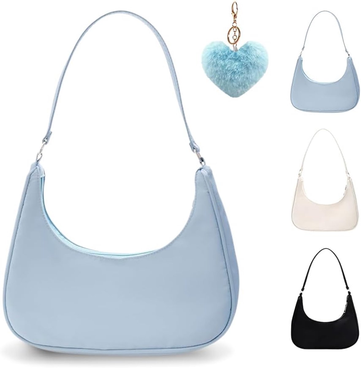 Schoudertas voor dames - Nylon - Vintage 90s - Ideale tas voor dagelijks gebruik - SnelShoppen