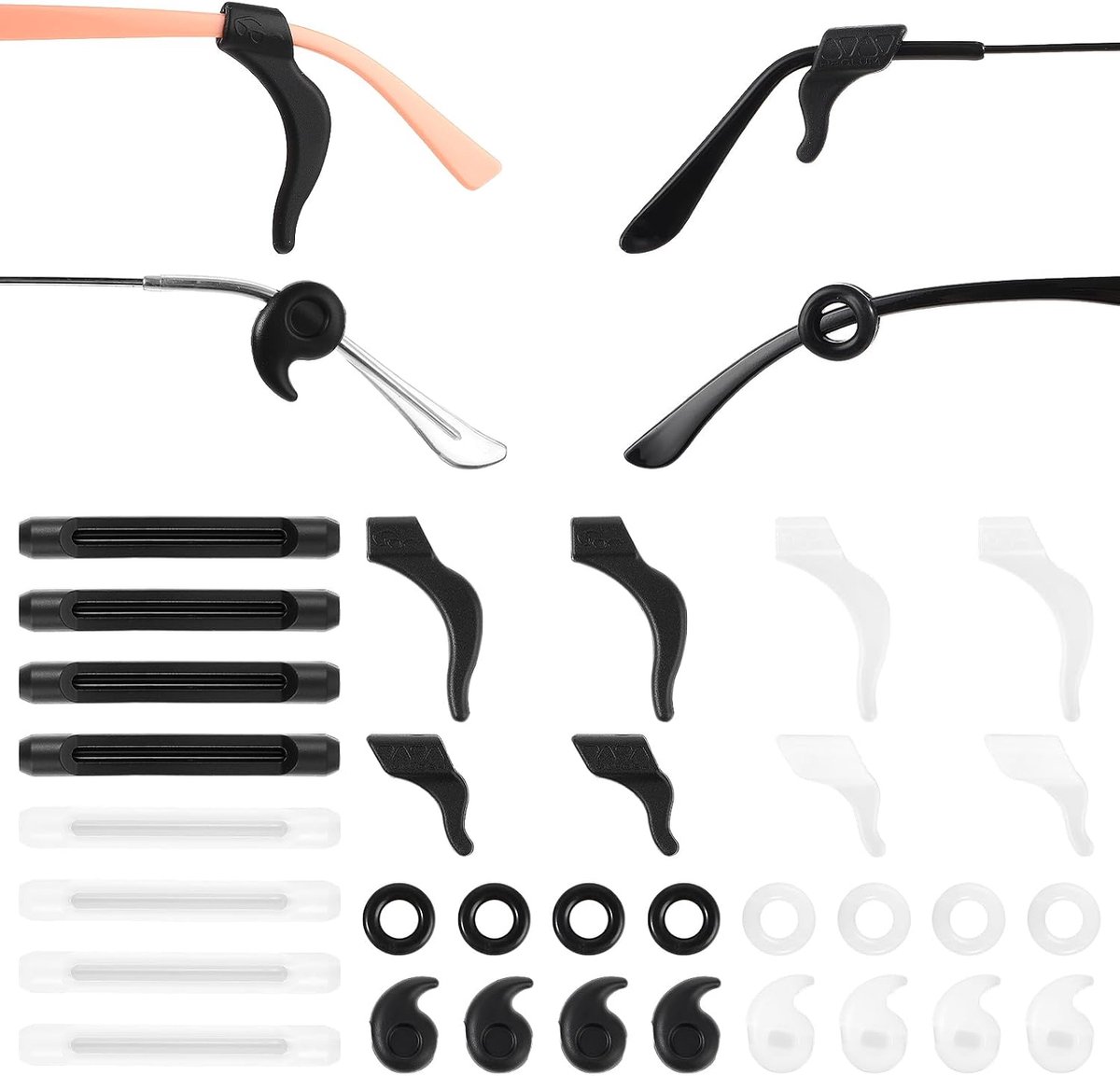 Glazenhouder silicone oorhaken - 16 paar - niet-slip - ideaal voor lezen en sport - SnelShoppen