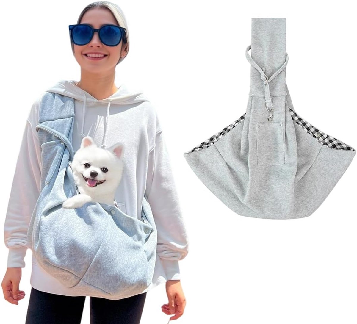 Hondentas grijs - kleine hond - rugzak voor honden - ideaal voor wandelen - SnelShoppen