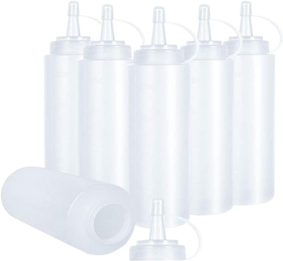 Sausfles 250ml - kunststof spuitfles - 6 stuks - perfect voor nauwkeurig doseren - SnelShoppen
