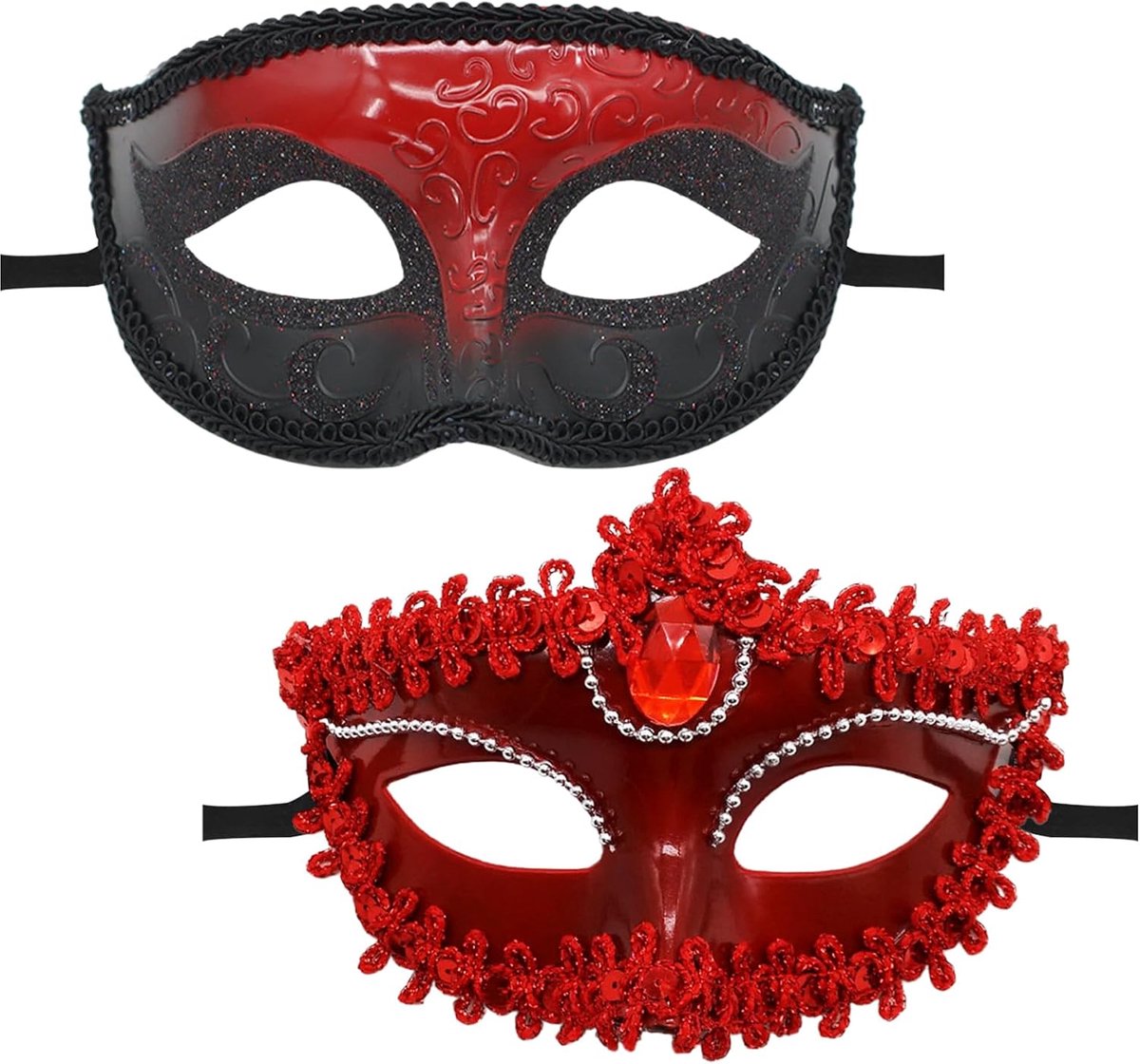 Paar van 2 stelletjes masker - Venetiaans - Sexy oogmasker - Perfect voor bal of feest - SnelShoppen