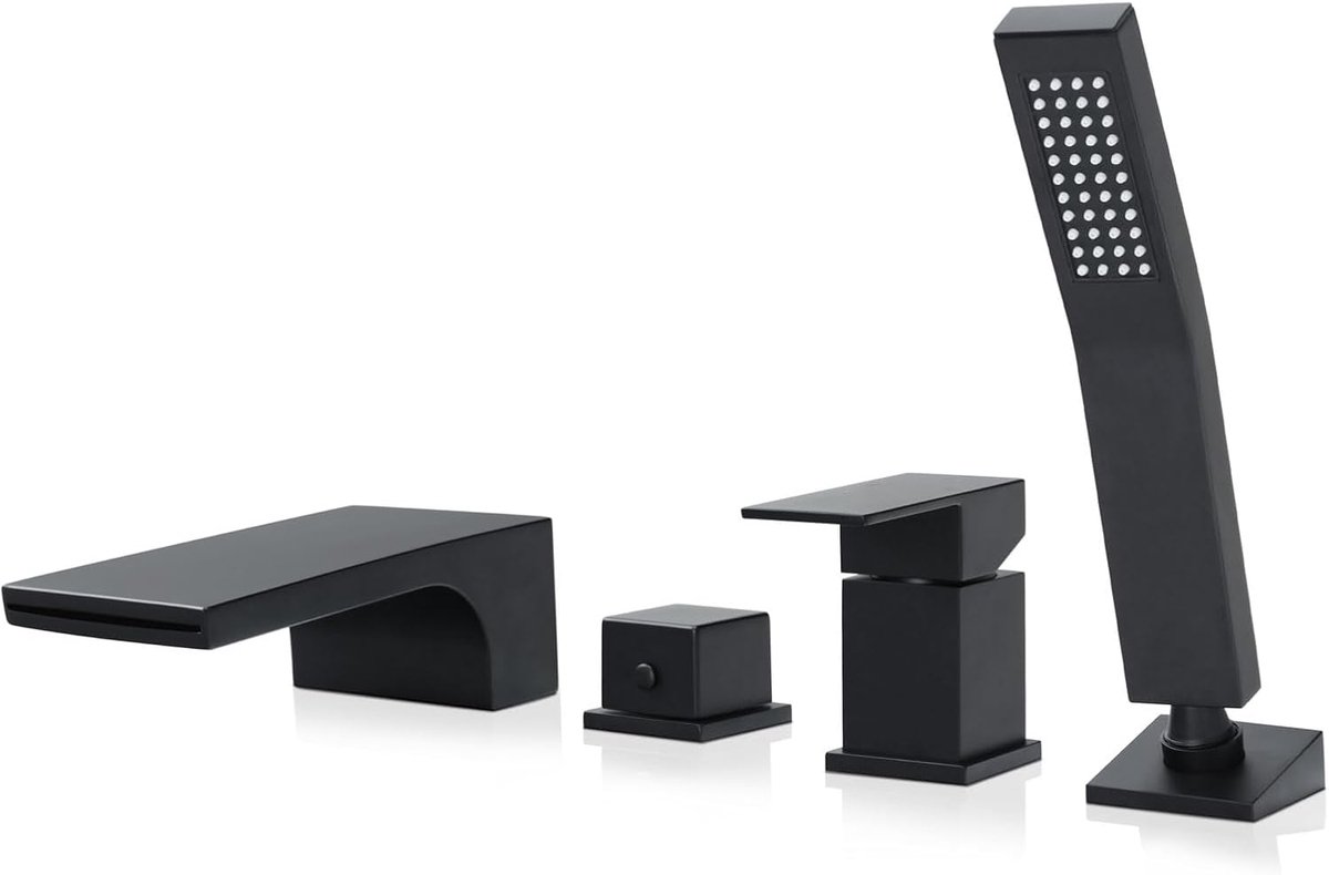 Bathtub fixture 4 holes black - ShopVlot