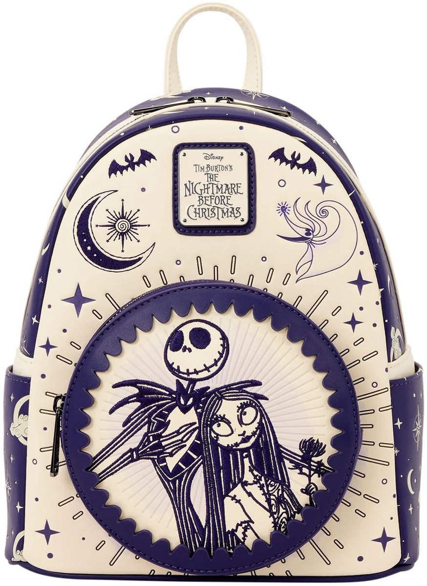 THE NIGHTMARE BEFORE CHRISTMAS JACK SKELLINGTON & SALLY NIGHT SKY LOUNGEFLY MINI BACKPACK