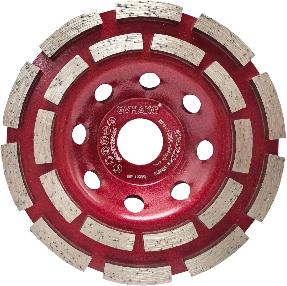 Diamond grinding wheel 125 mm × 22.22 mm, double row, concrete grinding wheel for concrete, stone, natural stone, tile - ShopVlot
