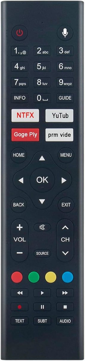 Replacement remote control suitable for Antteq RCA Android TV AG50D1 - ShopVlot