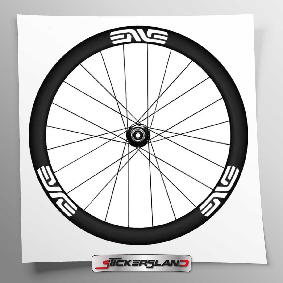 Stickerset voor fiets, compatibel met SES-velgen, profiel 38 mm, van vinyl, wit, glanzend, decoratieve set - ShopVlot