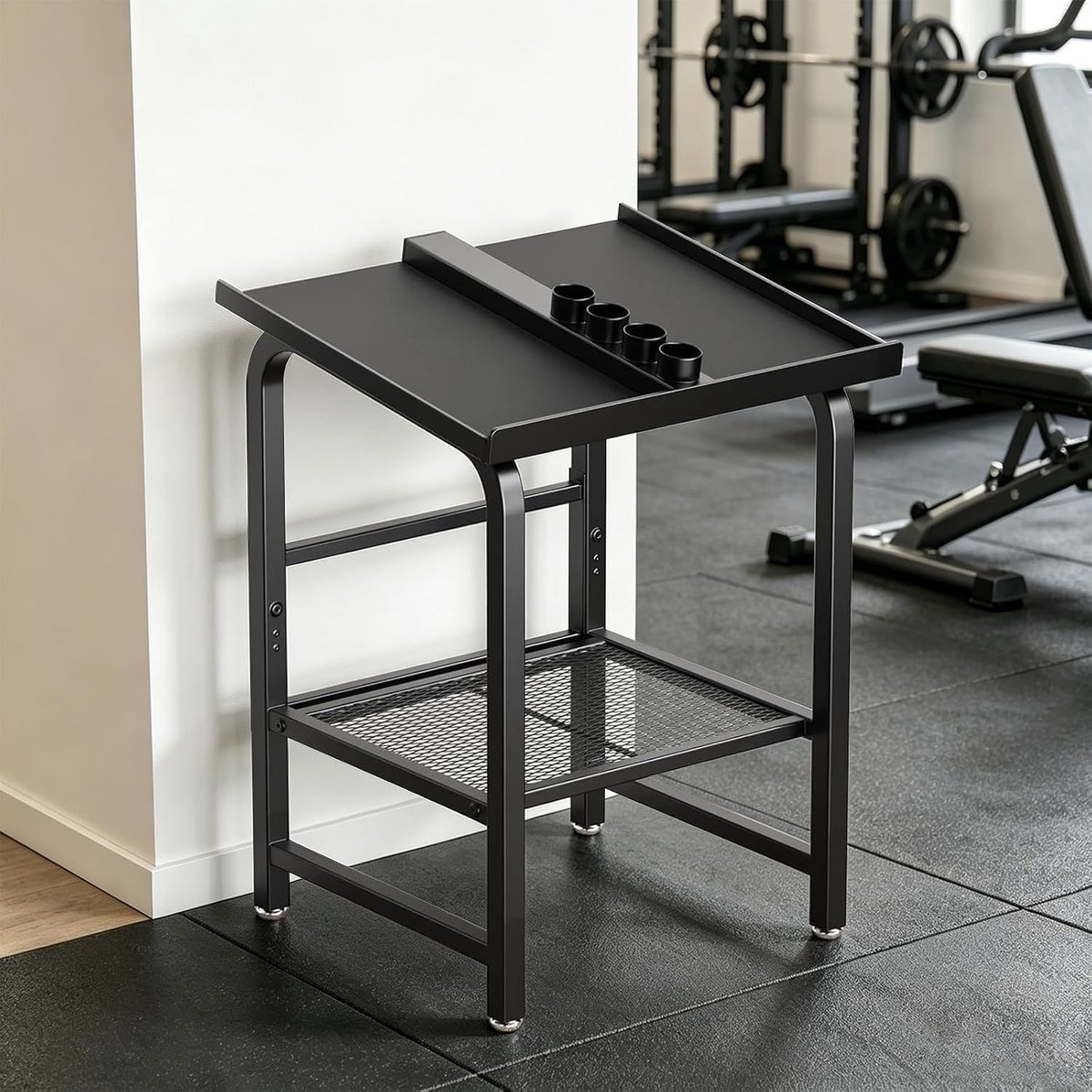 Alleen halterrek, zware gewichtsstandaard voor 500 lbs laadvermogen, verstelbaar gewicht en kettlebell-organizer - ShopVlot