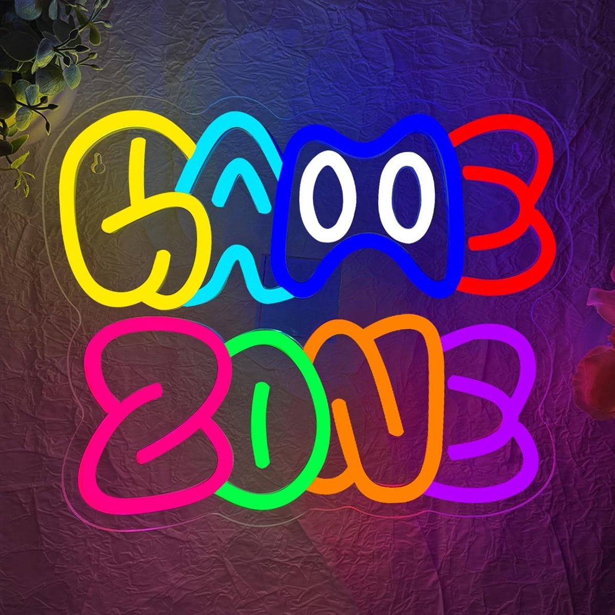 Neon letters game zone - dimbare wandlamp - kleurrijke verlichting - sfeervolle decoratie voor speelkamer - ShopVlot