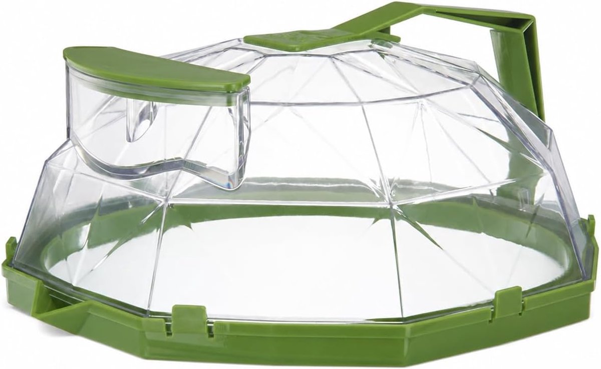 SnelShoppen - Magnetronafdekking 29x26x12cm, Hittebestendig PC-Materiaal, Spatbeschermer met Handvat en Luchtklep voor Keuken, Grasgroen, Voedselbesch