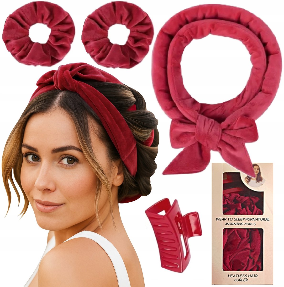 Velours Haarrollerset - Hittebestendige Krul met Klem