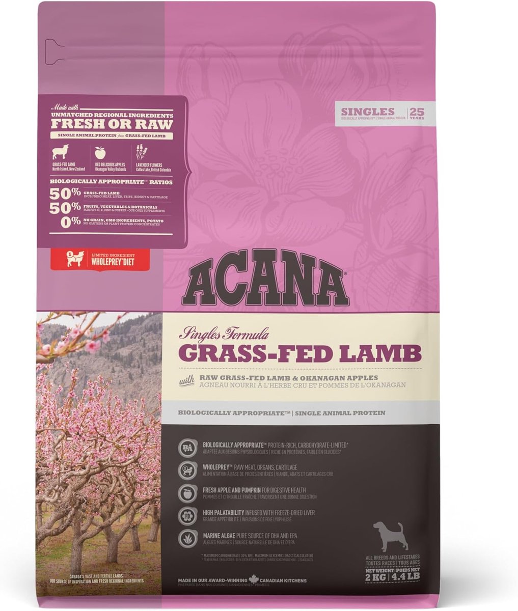 Hondvoer 11.4kg - Grass-fed lamsvlees - Beperkte ingrediënten - Ideaal voor gevoelige honden - SnelShoppen