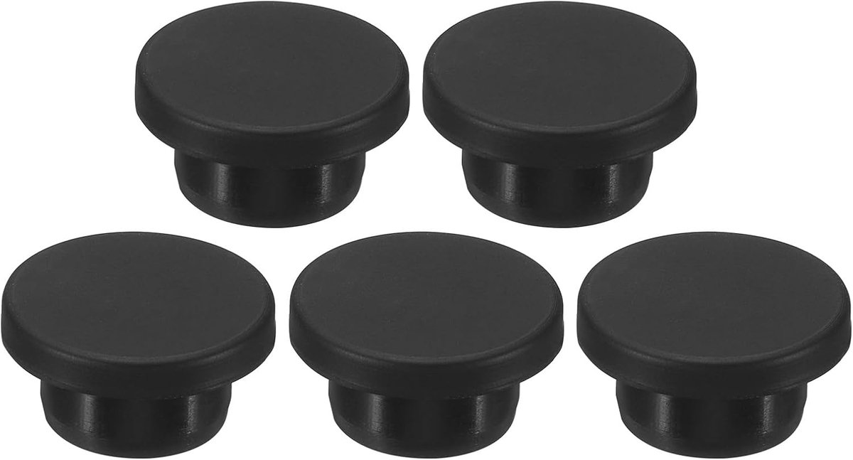 5 stuks siliconen rubberen gatstoppen met een diameter van 20 mm, zacht, flexibel voor gat van 19 mm, zwart