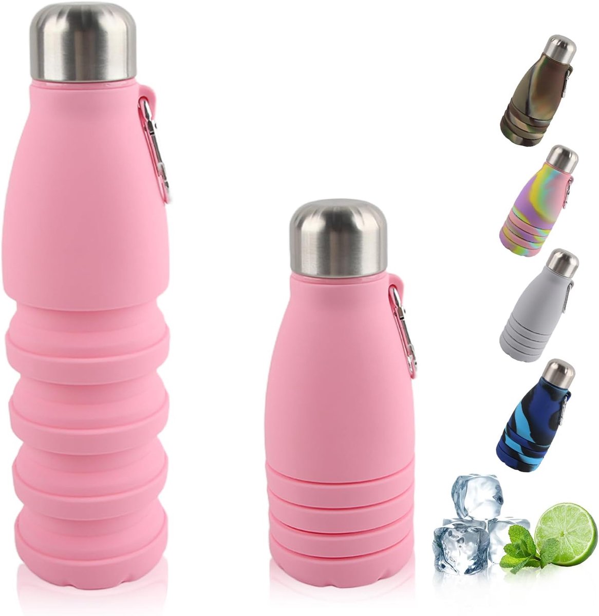 Drinkbeker, 550 ml sportbeker, draagbaar, ondoordringbaar en morsvrij, ideaal voor reizen, sport en outdooractiviteiten (roze)