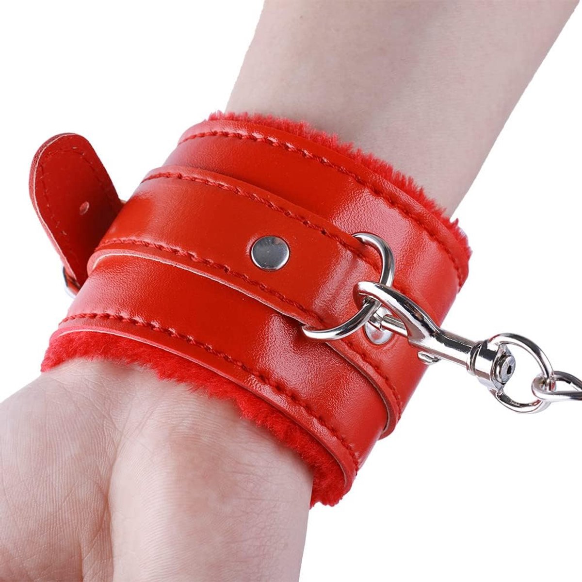 Handboeien met kussen - Rood - Afneembare ketting - Beperk de bewegingsvrijheid - SnelShoppen